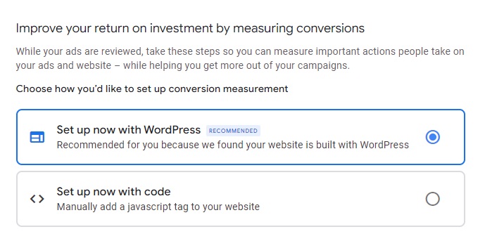 google ads wordpress conversion