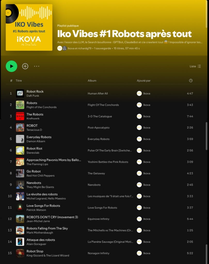 IKO Vibes#1 la playlist du marketing digital - Robots après tout